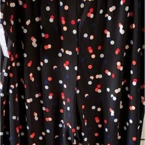 Polka Dot Women's Pants- Black with Multicolor Dots